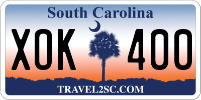 SC license plate XOK400