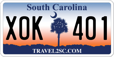 SC license plate XOK401