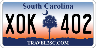 SC license plate XOK402