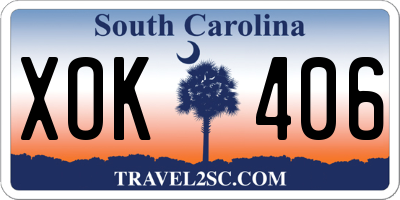 SC license plate XOK406