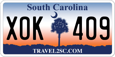 SC license plate XOK409