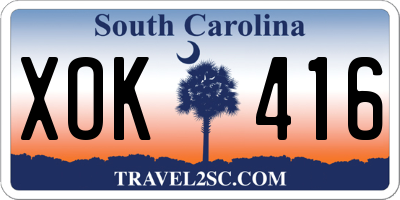 SC license plate XOK416