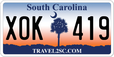 SC license plate XOK419