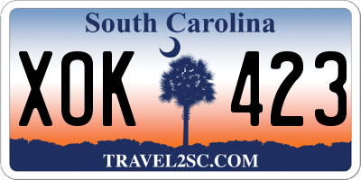 SC license plate XOK423