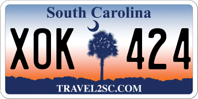 SC license plate XOK424