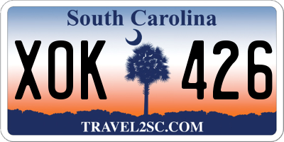 SC license plate XOK426