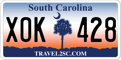 SC license plate XOK428