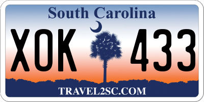 SC license plate XOK433