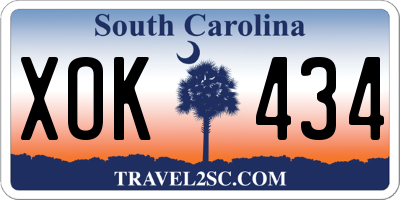 SC license plate XOK434