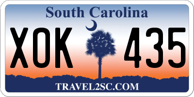 SC license plate XOK435