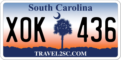 SC license plate XOK436