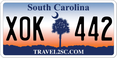 SC license plate XOK442
