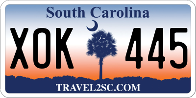 SC license plate XOK445