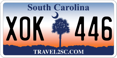 SC license plate XOK446