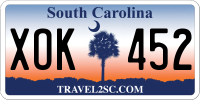 SC license plate XOK452