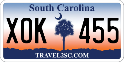 SC license plate XOK455