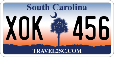 SC license plate XOK456