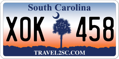 SC license plate XOK458