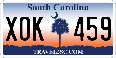 SC license plate XOK459