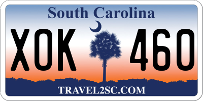 SC license plate XOK460