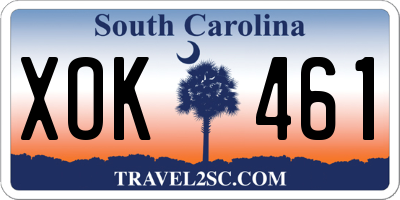 SC license plate XOK461