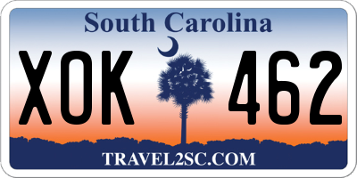 SC license plate XOK462