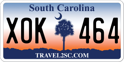 SC license plate XOK464