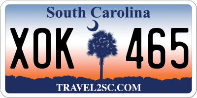 SC license plate XOK465