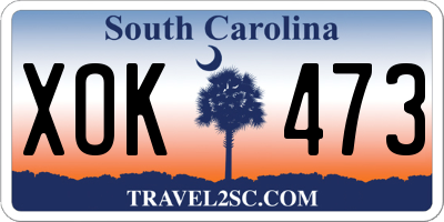 SC license plate XOK473