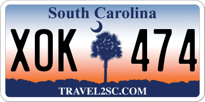 SC license plate XOK474