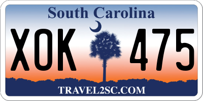 SC license plate XOK475