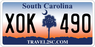 SC license plate XOK490