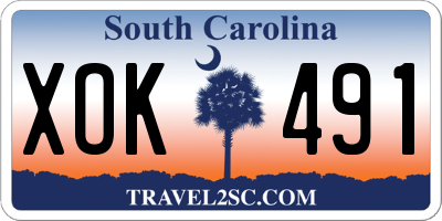 SC license plate XOK491