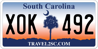 SC license plate XOK492