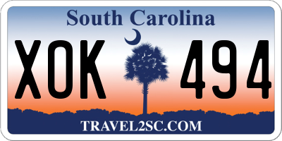 SC license plate XOK494