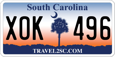 SC license plate XOK496