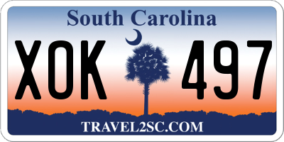 SC license plate XOK497