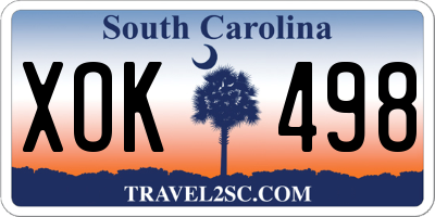 SC license plate XOK498