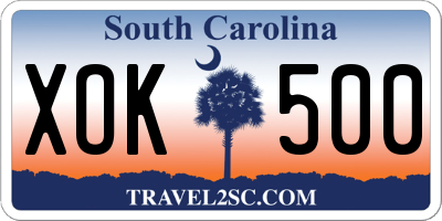 SC license plate XOK500