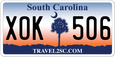 SC license plate XOK506