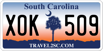 SC license plate XOK509
