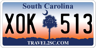 SC license plate XOK513