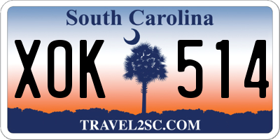 SC license plate XOK514