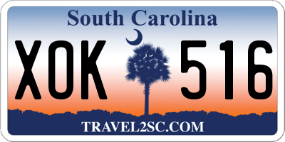 SC license plate XOK516
