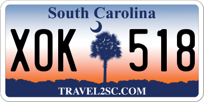 SC license plate XOK518