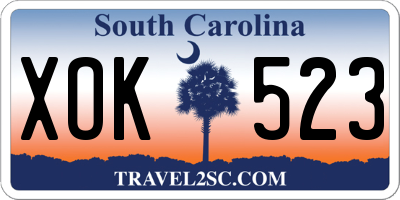 SC license plate XOK523