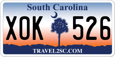 SC license plate XOK526
