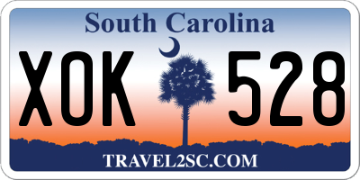 SC license plate XOK528