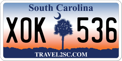SC license plate XOK536