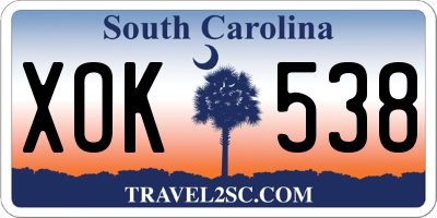 SC license plate XOK538